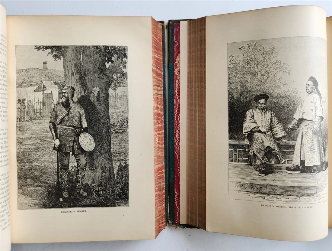 1884-85 EARTH & ITS INHABITANTS ASIA 4 ILLUSTRATED VOLUMES antique - 5