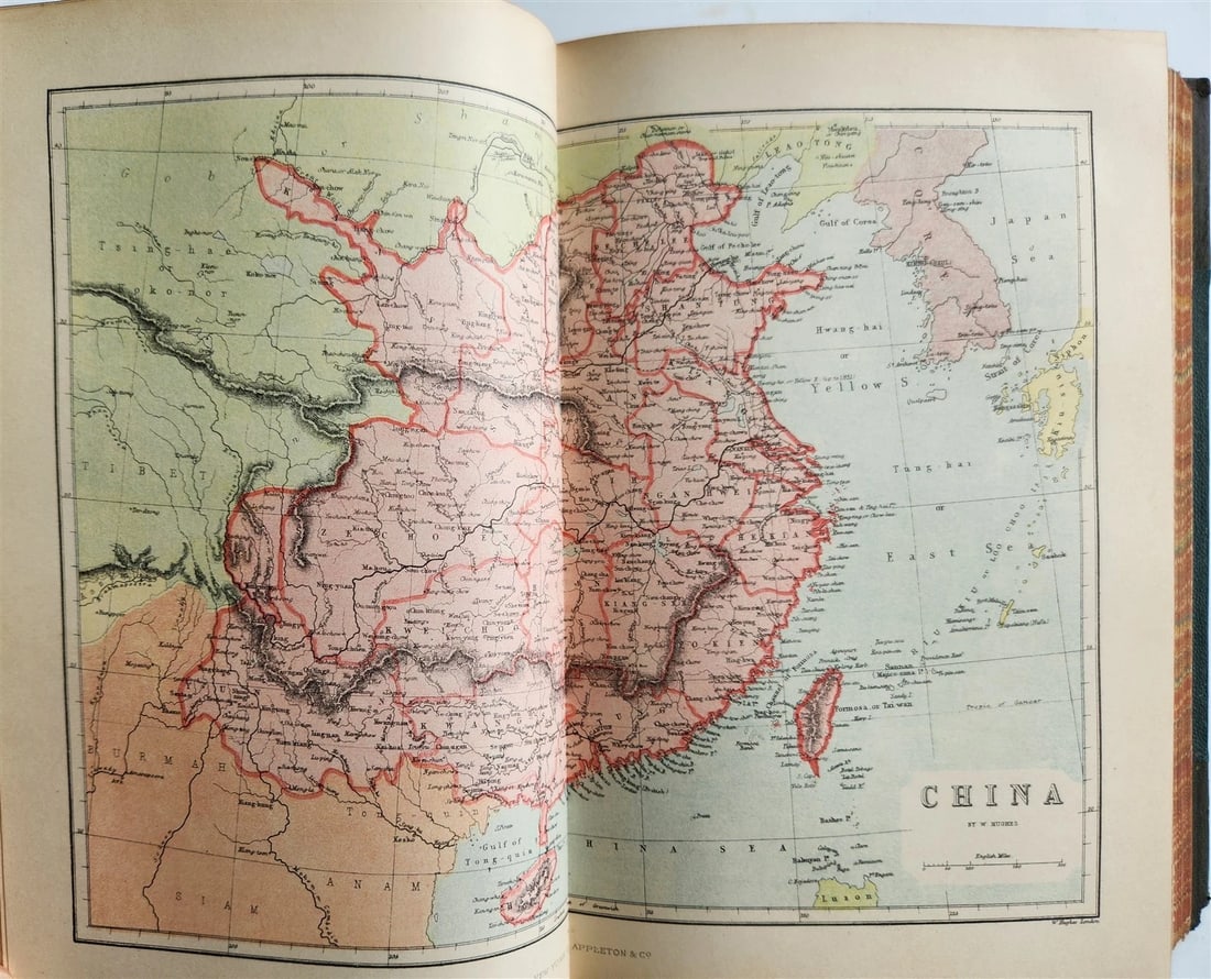 1884-85 EARTH & ITS INHABITANTS ASIA 4 ILLUSTRATED VOLUMES antique - 7