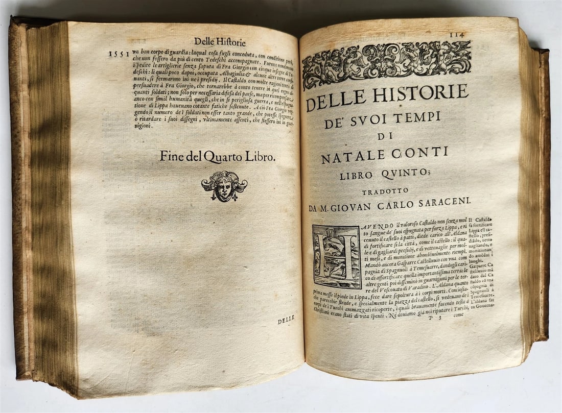 1589 HISTORY of ITALY by NATALE CONTI 2 VOLS antique VELLUM BOUND 16th CENTURY - 11