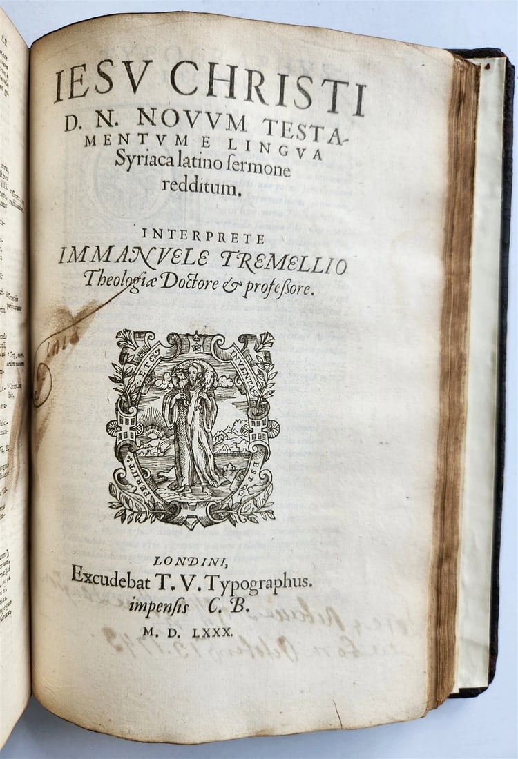 1580 BIBLE FIRST LATIN BIBLIA PRINTED in ENGLAND by Christopher Barker antique - 11