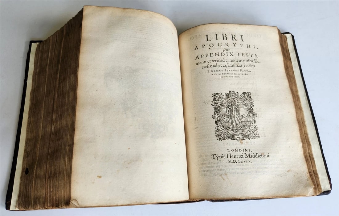 1580 BIBLE FIRST LATIN BIBLIA PRINTED in ENGLAND by Christopher Barker antique - 8