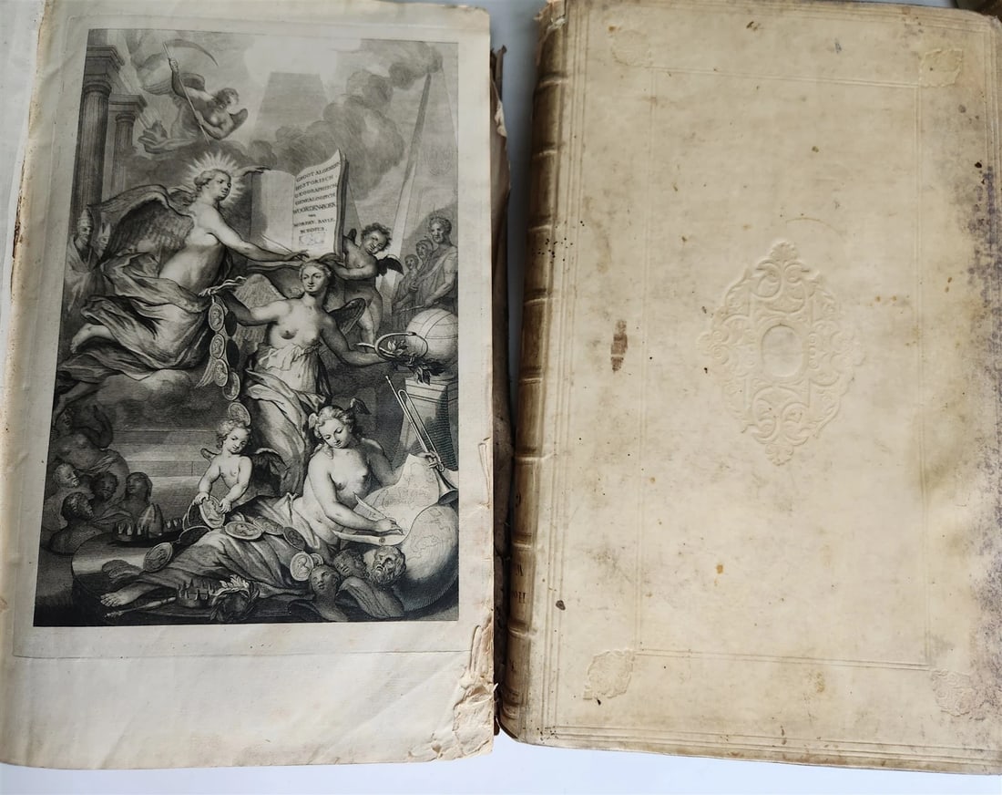 1733 HISTORICAL GEOGRAPHICAL GENEALOGICAL DICTIONARY 7 VOLS antique VELLUM FOLIO - 7