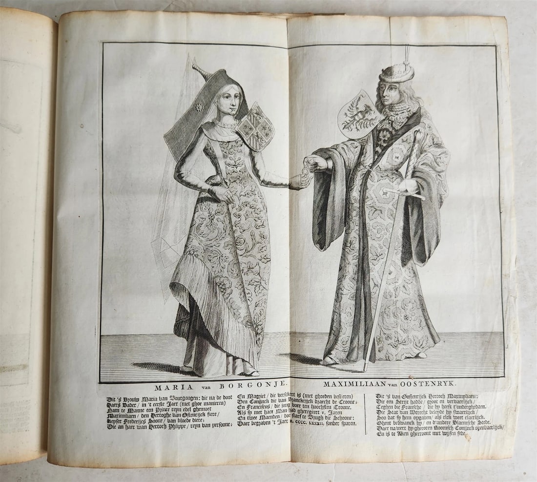 1699 CHRONICLE of COUNTS of HOLLAND antique 17 c. ILLUSTRATED FOLIO vellum bound - 12