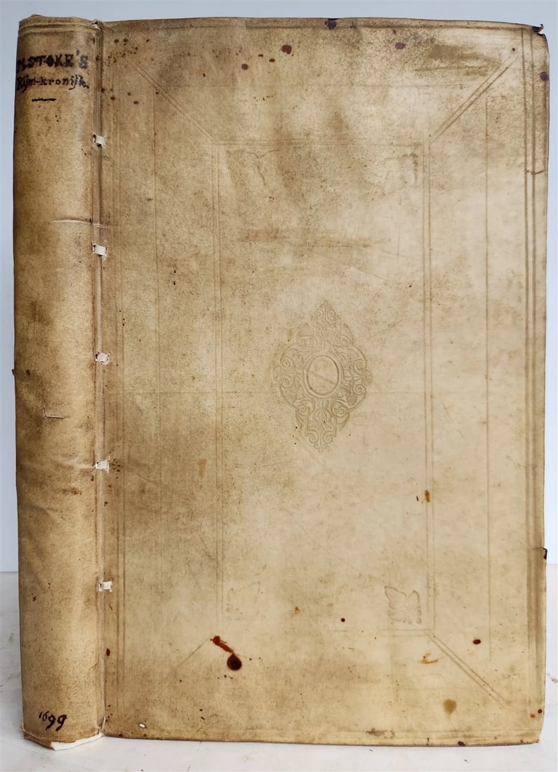 1699 CHRONICLE of COUNTS of HOLLAND antique 17 c. ILLUSTRATED FOLIO vellum bound - 2