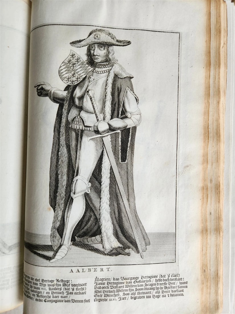 1699 CHRONICLE of COUNTS of HOLLAND antique 17 c. ILLUSTRATED FOLIO vellum bound - 7