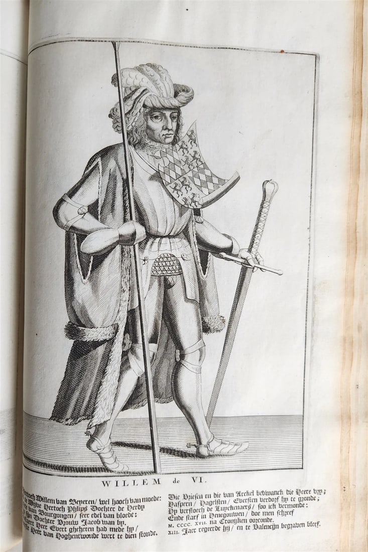 1699 CHRONICLE of COUNTS of HOLLAND antique 17 c. ILLUSTRATED FOLIO vellum bound - 8