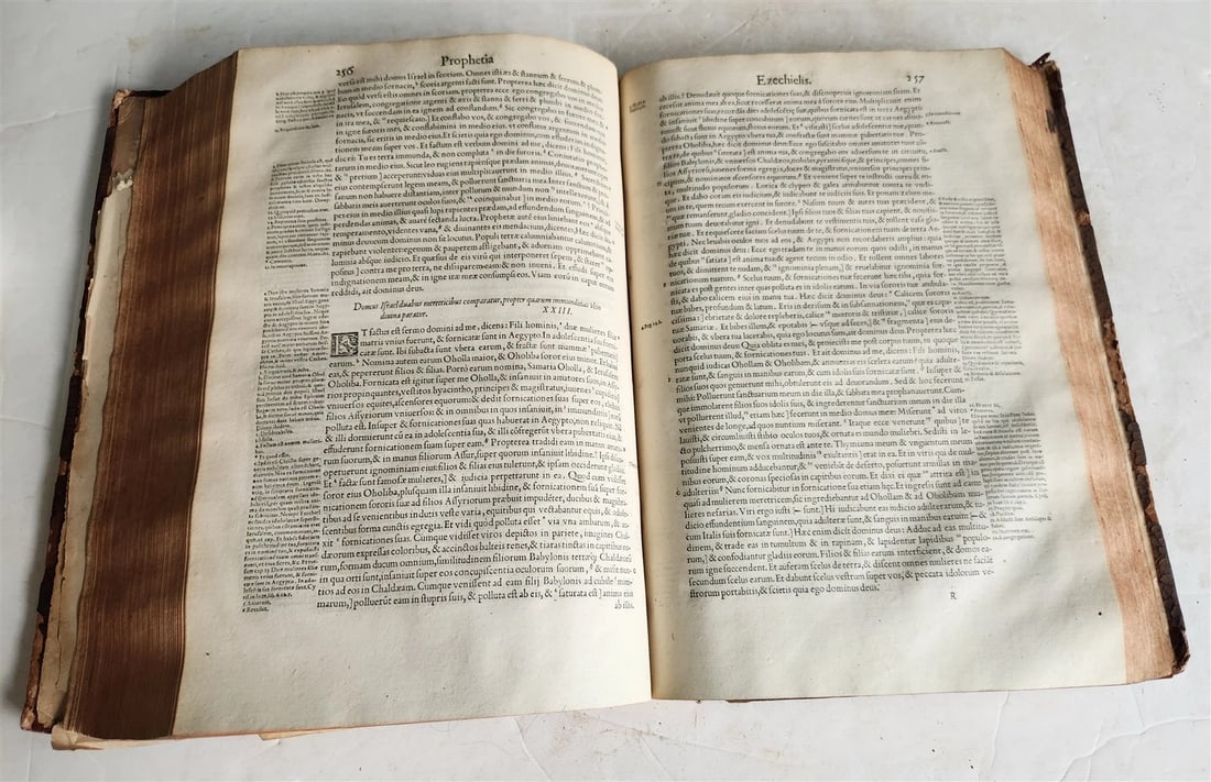 1565 BIBLE ILLUSTRATED MASSIVE FOLIO BIBLIA SACRA antique in LATIN 16th CENTURY - 12