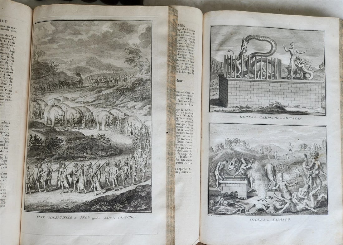 1741 HISTOIRE des CEREMONIES et COUTUMES de PEUPLES DU MONDE 7 vols antique - 19