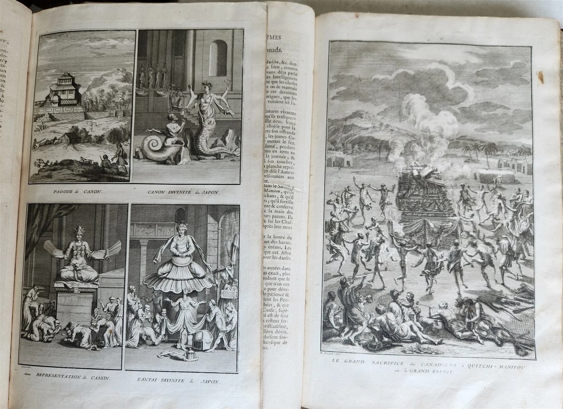 1741 HISTOIRE des CEREMONIES et COUTUMES de PEUPLES DU MONDE 7 vols antique - 4