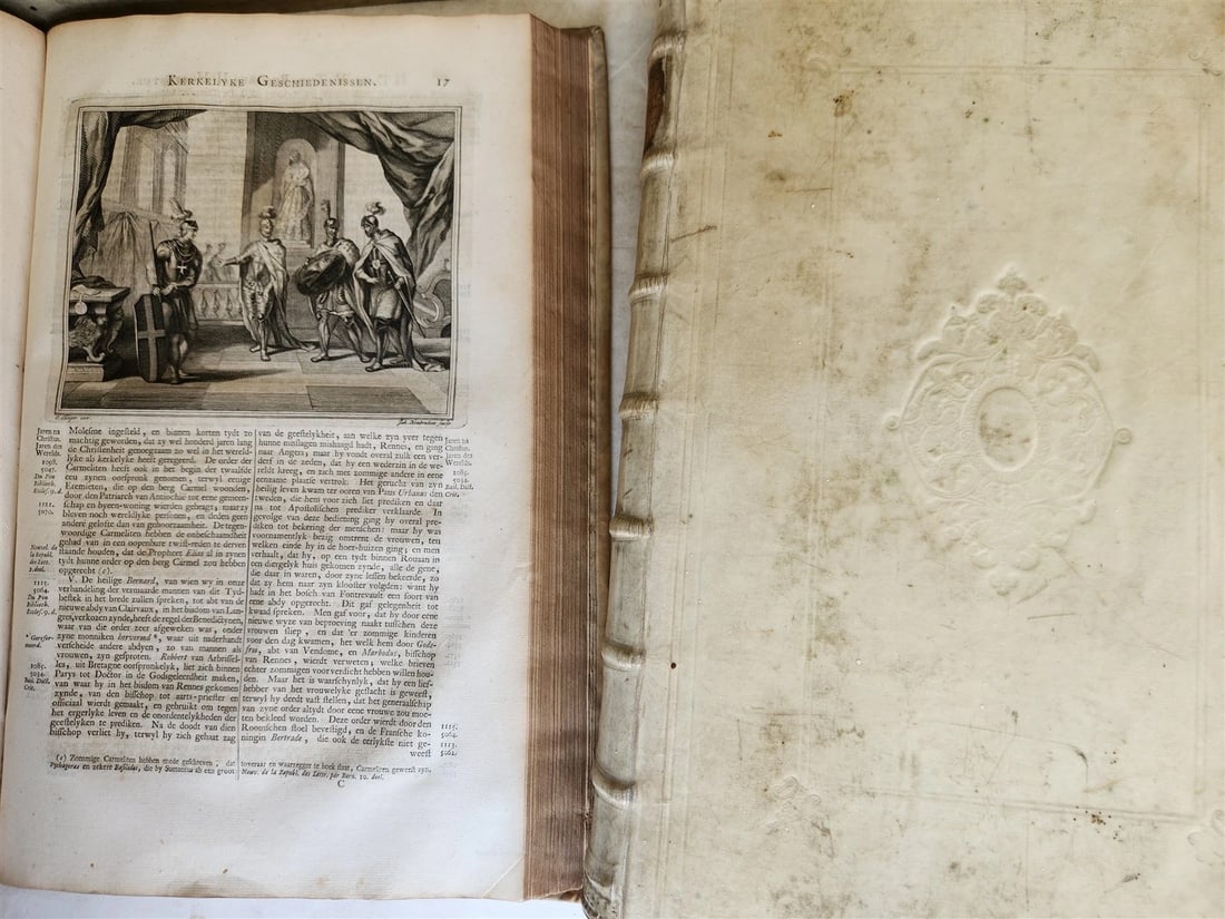 1721-1728 HISTORY OF THE WORLD ILLUSTRATED 5 FOLIO VOLUMES w/MAPS antique VELLUM - 14