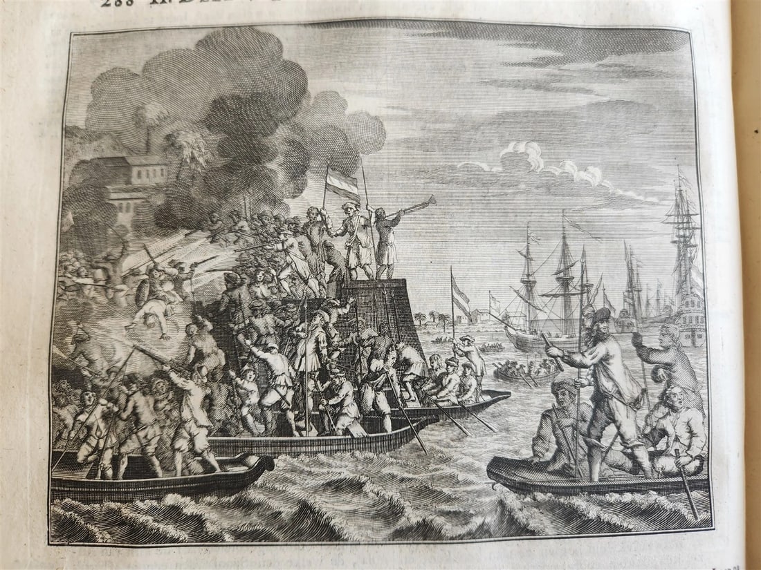 1721-1728 HISTORY OF THE WORLD ILLUSTRATED 5 FOLIO VOLUMES w/MAPS antique VELLUM - 7