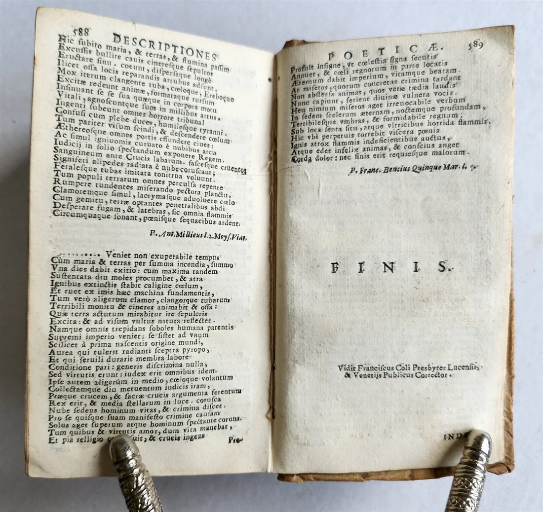 1691 POETRY antique VELLUM BINDING DESCRIPTIONES POETICAE - 10
