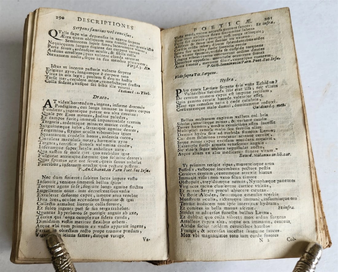 1691 POETRY antique VELLUM BINDING DESCRIPTIONES POETICAE - 7
