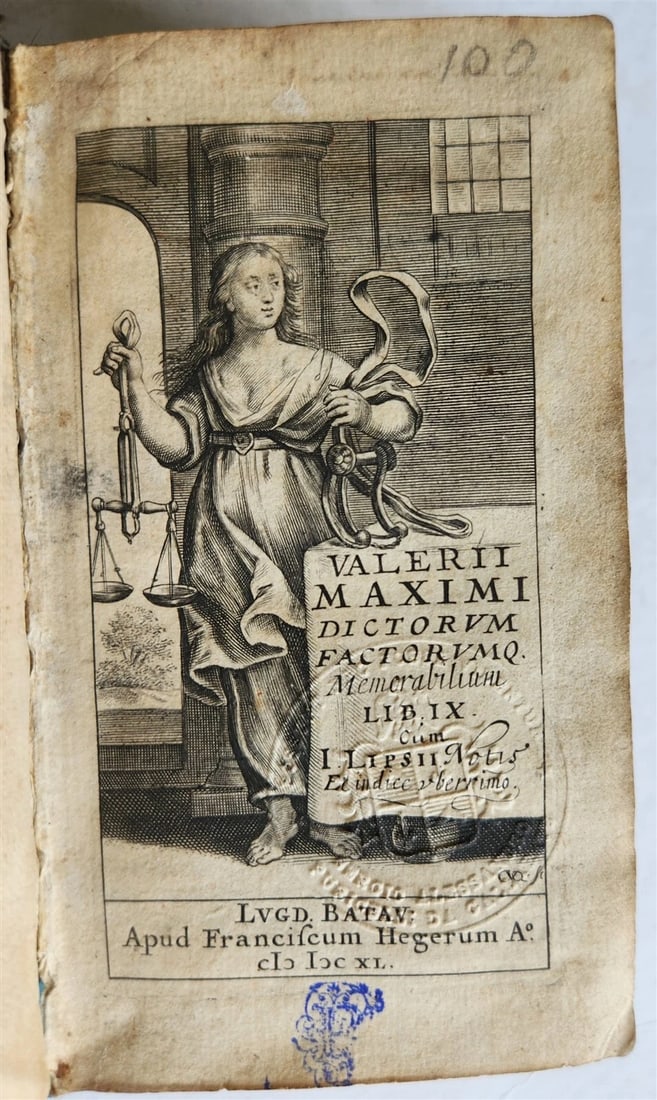 1690 VALERII MAXIMI Dictorum Factorumque Memorabilium antique VELLUM BINDING - 2