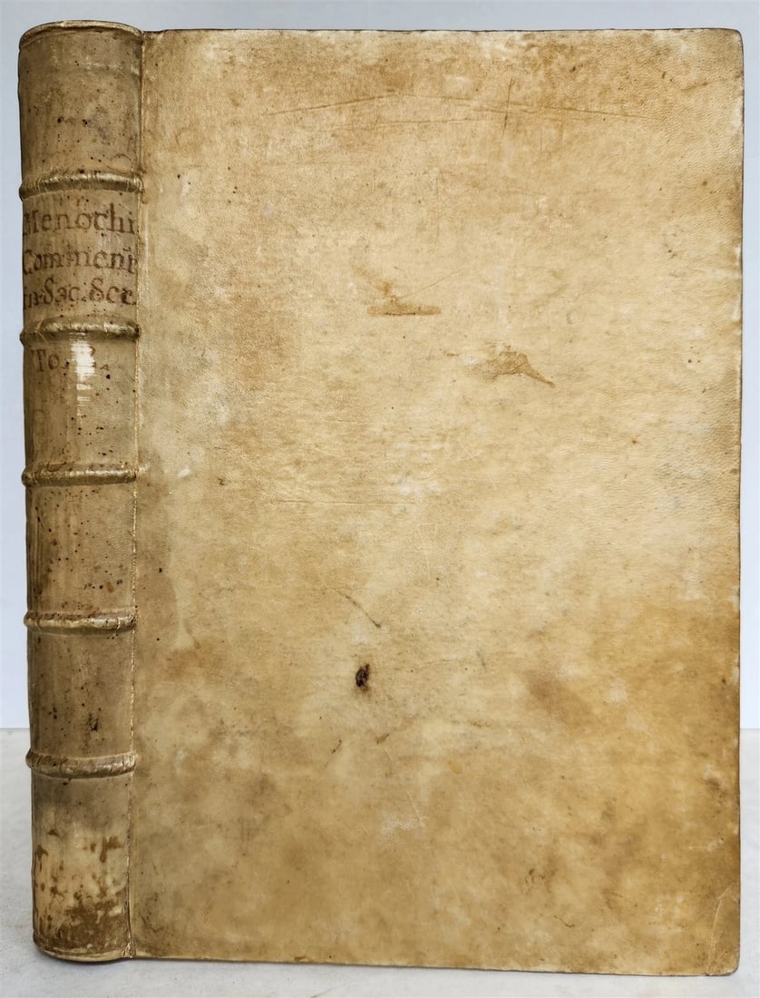 1743 BIBLE COMMENTARY Joannis Stephani Menochius LATIN VELLUM FOLIO antique v.2 (1 of 10)