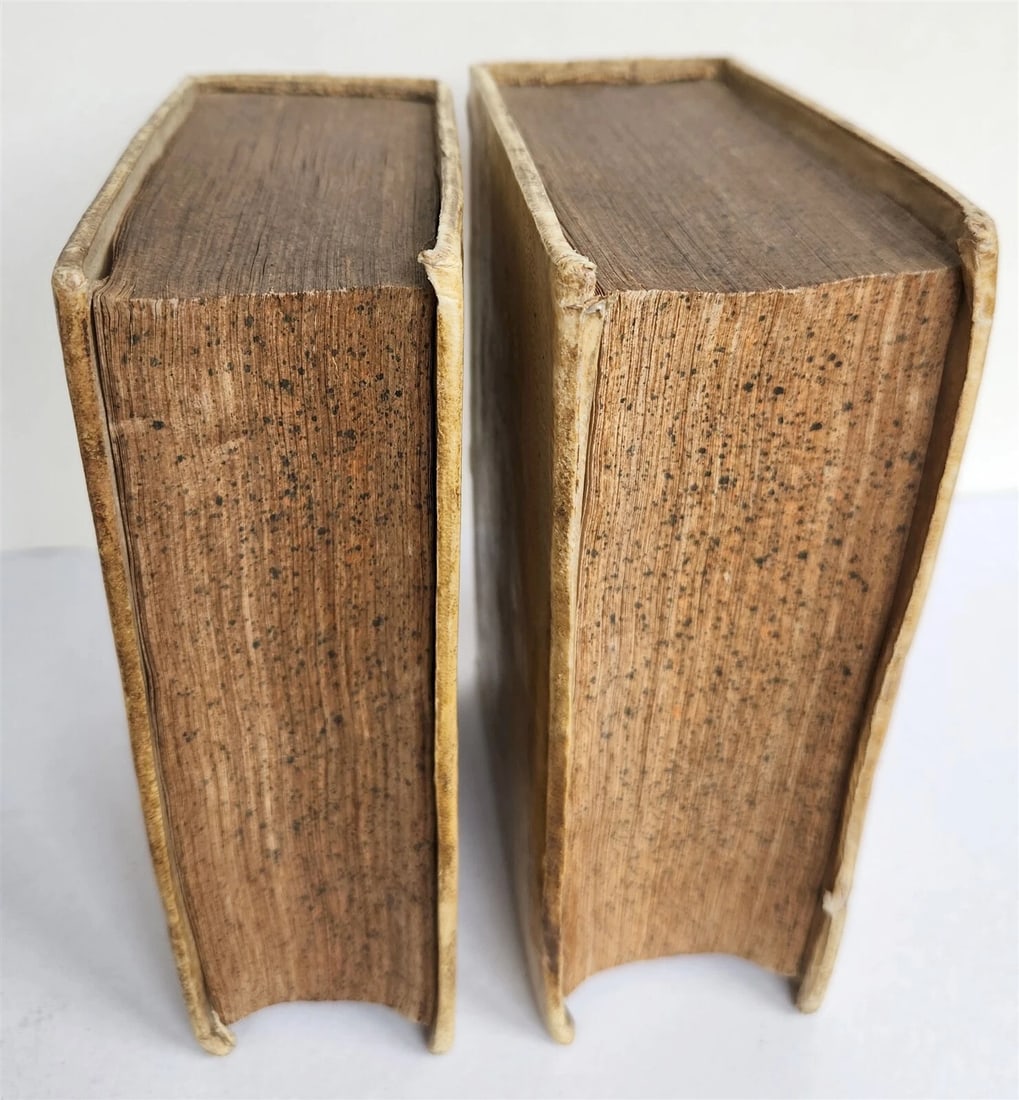 1725 BIBLE in GREEK 2 VOLUMES OLD TESTAMENT antique VELLUM BOUND - 3