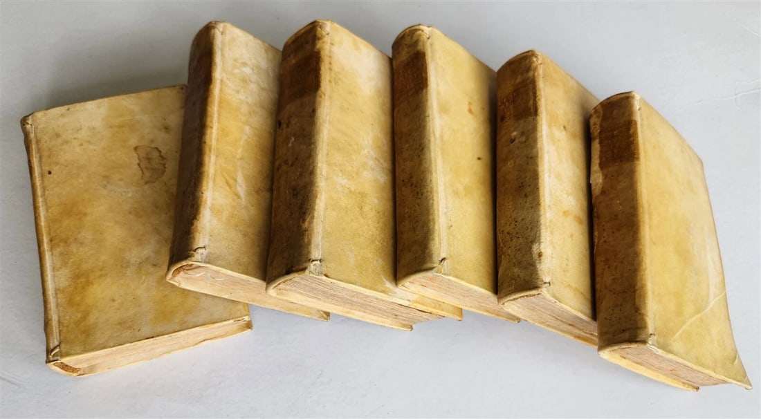 1741 UNIVERSAL HISTORY 7 VOLUMES antique ILLUSTRATED w/ MAPS in ITALIAN vellum - 2