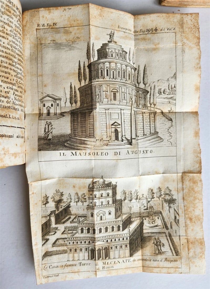 1741 UNIVERSAL HISTORY 7 VOLUMES antique ILLUSTRATED w/ MAPS in ITALIAN vellum - 9