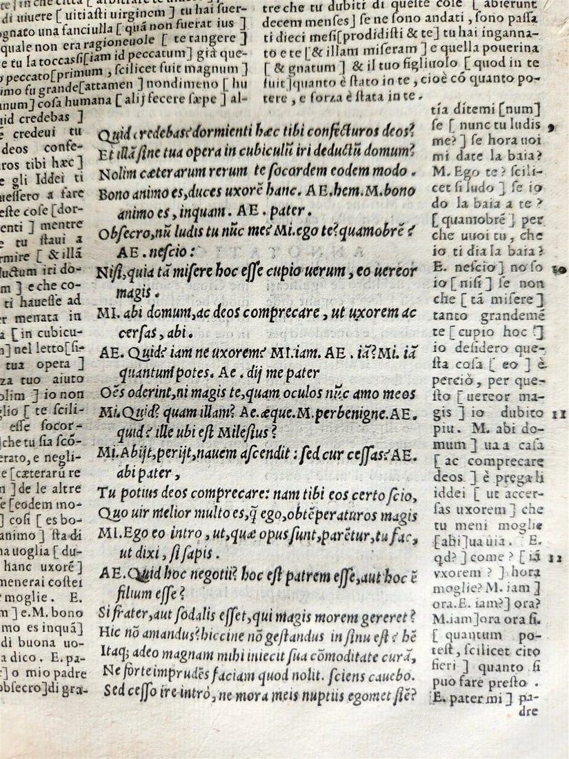 1558 TERENCE in ITALIAN antique 16th CENTURY vellum - 8