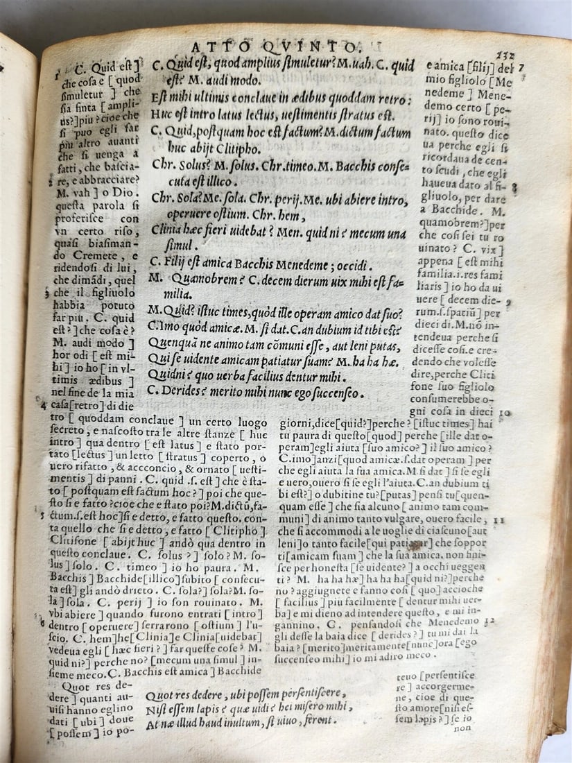 1558 TERENCE in ITALIAN antique 16th CENTURY vellum - 9