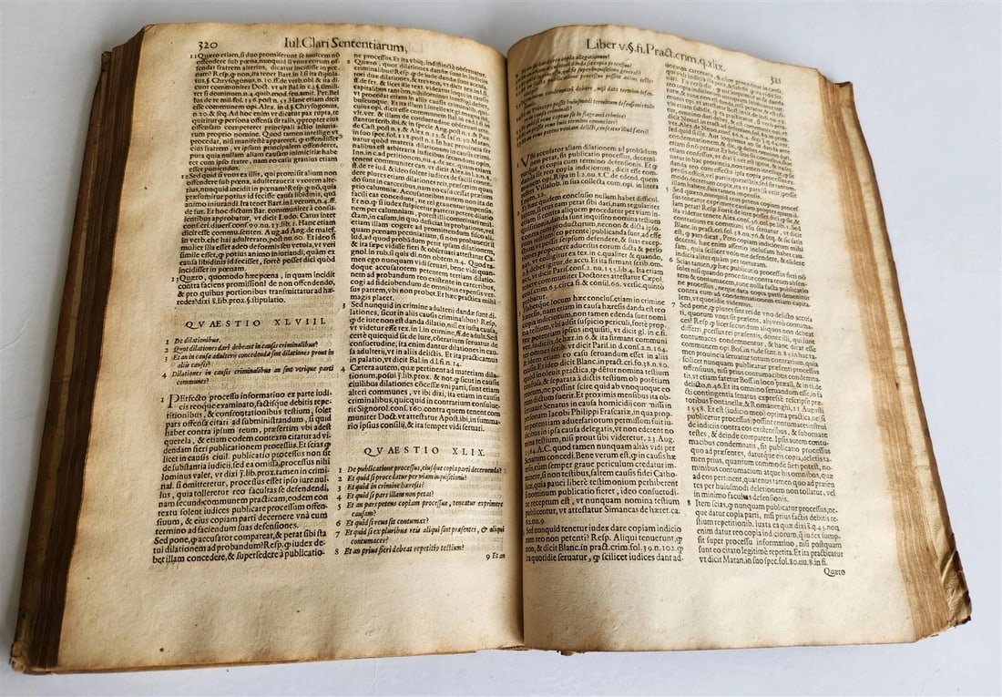 1582 LAW BOOK by CLARO GIULIO antique VELLUM BOUND FOLIO 16th CENTURY - 6