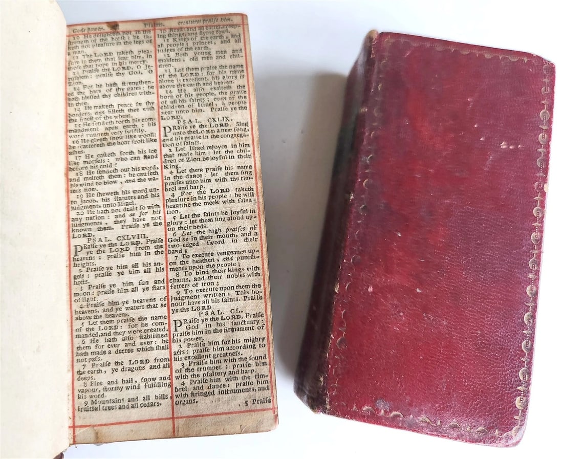 1684 BIBLE in ENGLISH ILLUSTRATED w/89 PLATES 2 VOLS OLD & NEW TESTAMENT antique - 16