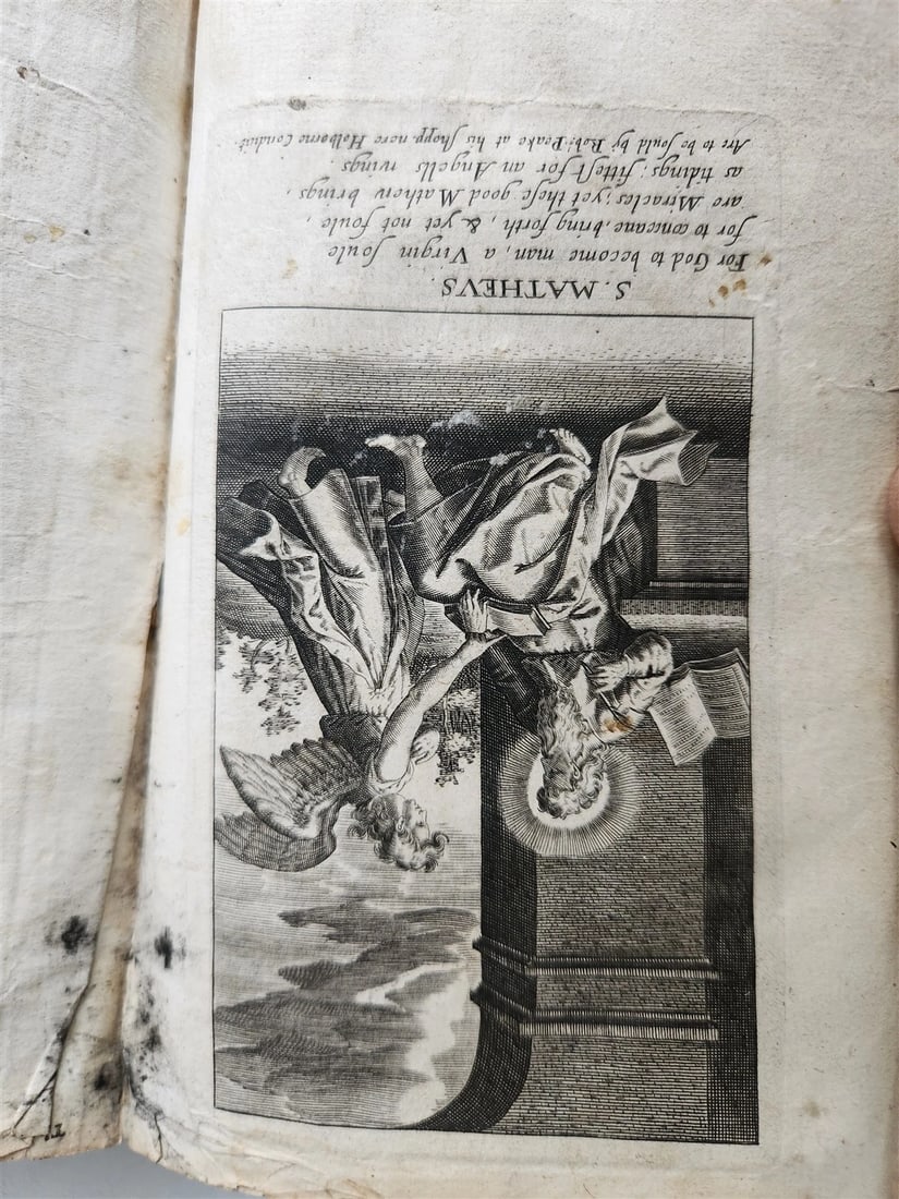 1631-34 BIBLE in ENGLISH ILLUSTRATED NEW TESTAMENT COMMON PRAYERS PSALMS antique - 10