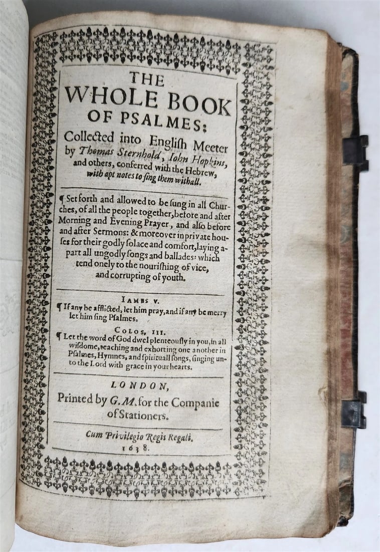 1631-34 BIBLE in ENGLISH ILLUSTRATED NEW TESTAMENT COMMON PRAYERS PSALMS antique - 13