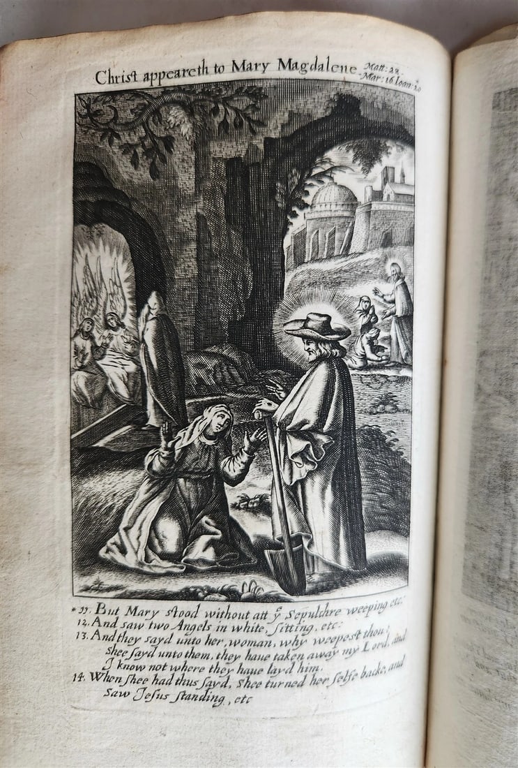 1631-34 BIBLE in ENGLISH ILLUSTRATED NEW TESTAMENT COMMON PRAYERS PSALMS antique - 16