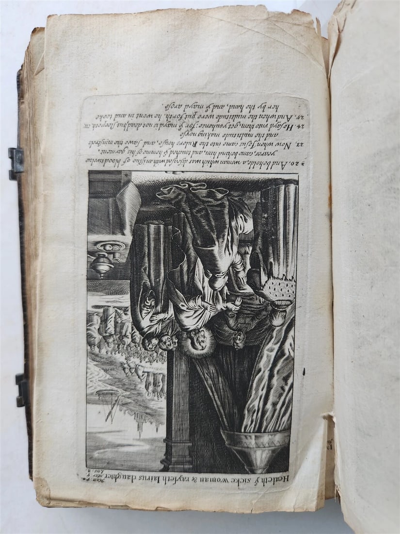1631-34 BIBLE in ENGLISH ILLUSTRATED NEW TESTAMENT COMMON PRAYERS PSALMS antique - 7