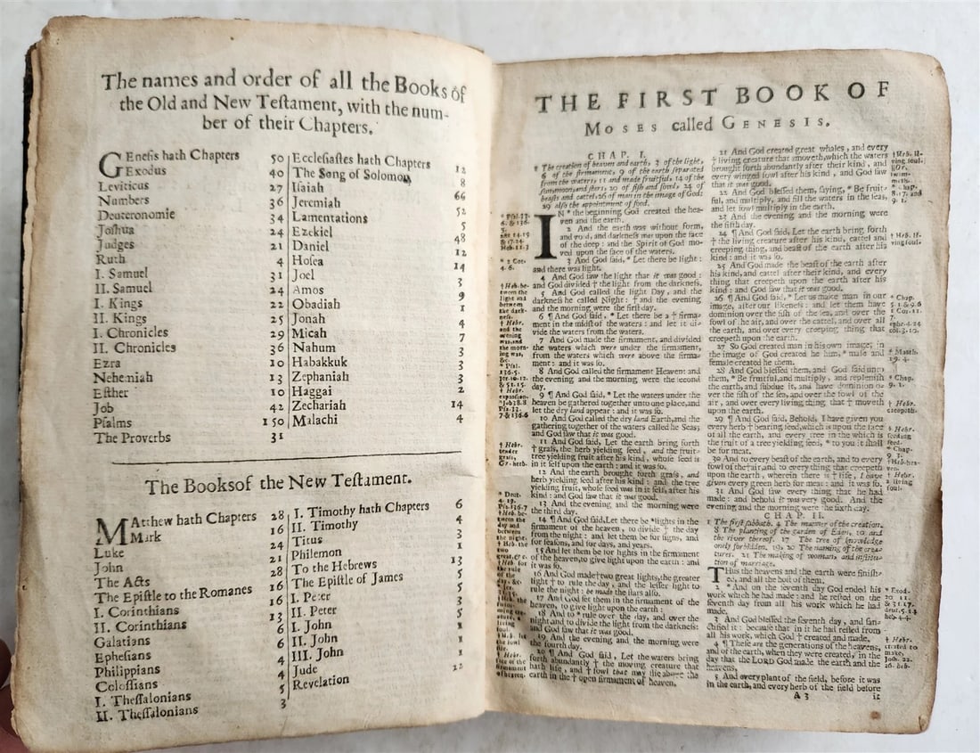 1660 BIBLE in ENGLISH OLD & NEW TESTAMENT by Henry Hills & John Field antique - 4