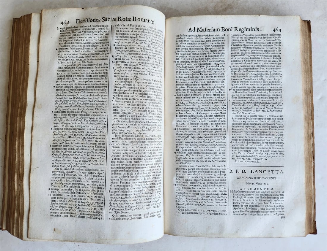 1722 LAW BOOK DECISIONES DIVERSORUM Sacrae Rotae Romanae antique VELLUM FOLIO - 7