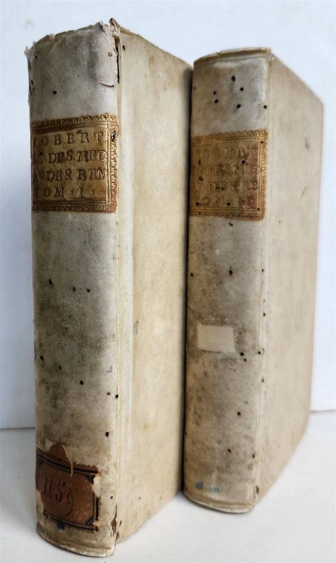 1739 LA SCIENCE des MEDAILLES antique 2 ILLUSTRATED VOLUMES VELLUM BOUND - 2