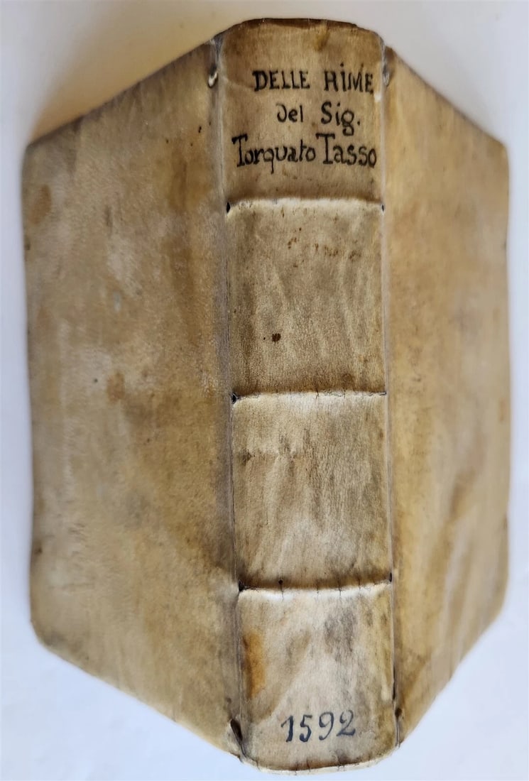 1592 POETRY by TORQUATO TASSO antique vellum bound 16th CENTURY - 2