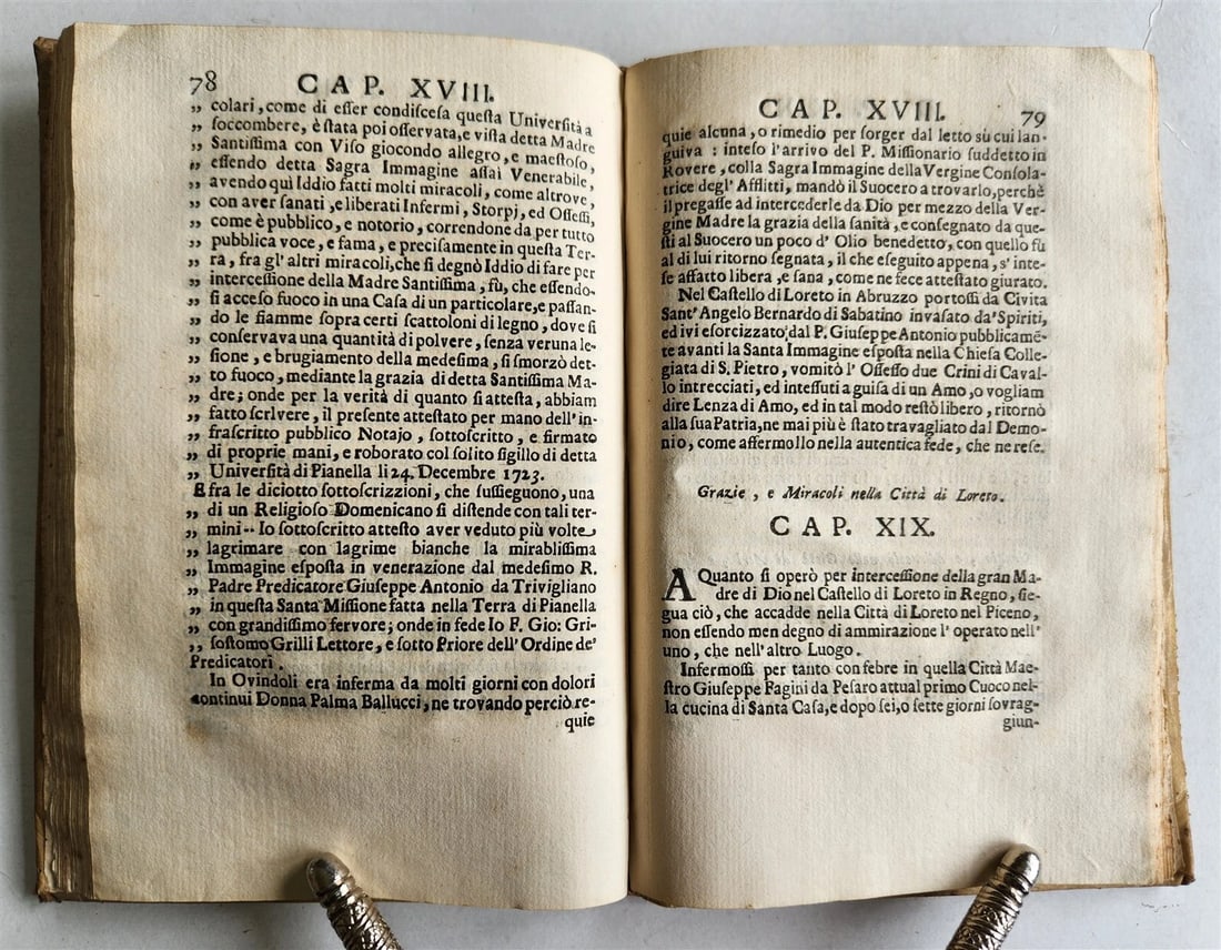 1727 GRACES & MIRACLES of GOD antique in ITALIAN vellum bound - 7