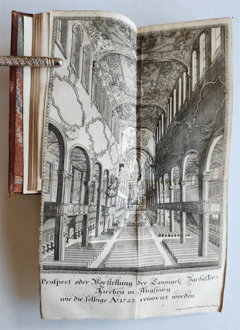 1733 AUGSBURG GERMANY CHURCH HISTORY antique FINE BINDING ILLUSTRATED w/PLATES - 6