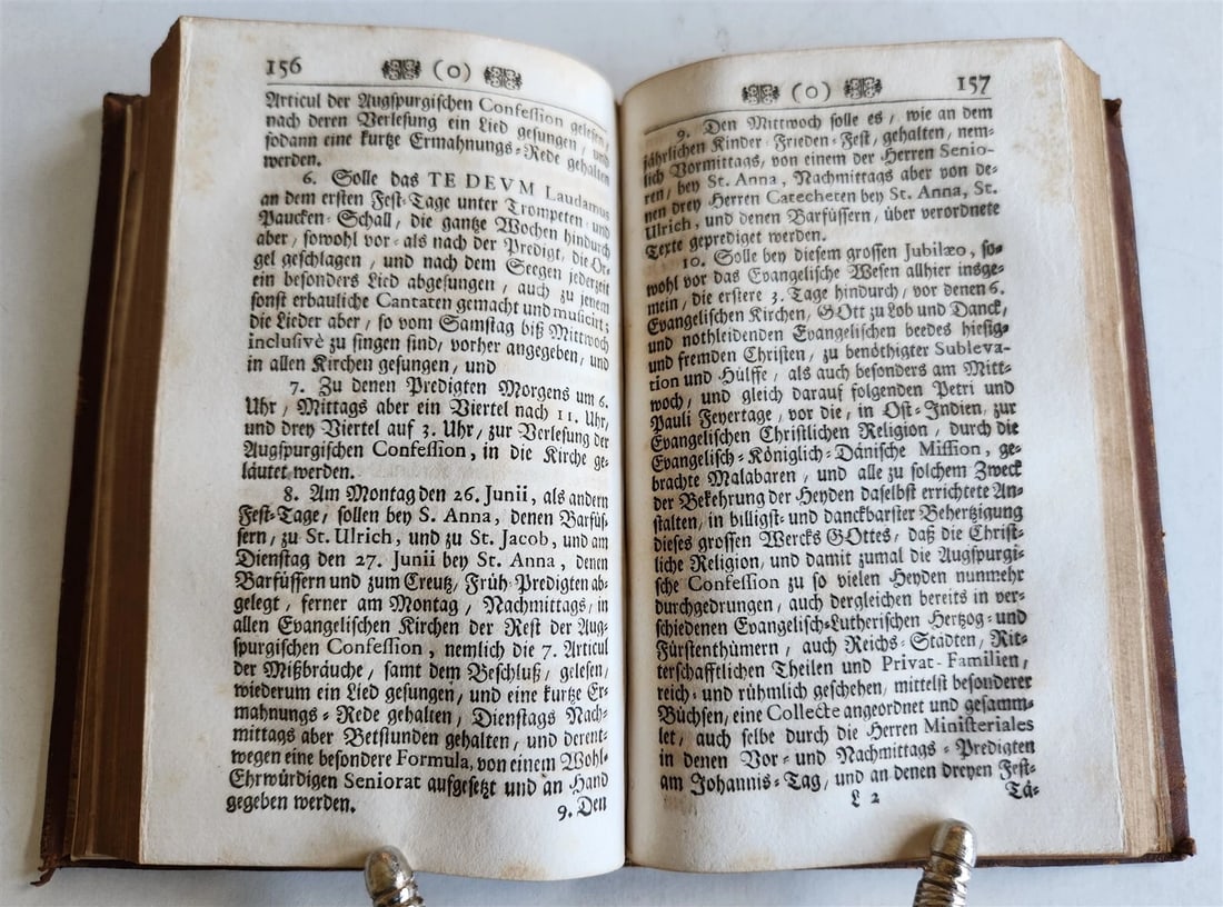 1733 AUGSBURG GERMANY CHURCH HISTORY antique FINE BINDING ILLUSTRATED w/PLATES - 8