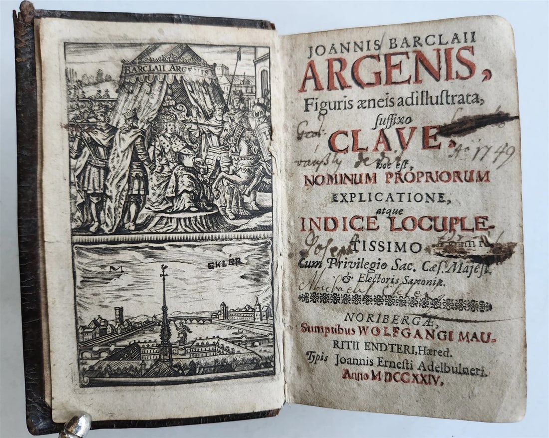 1724 ILLUSTRATED POLITICAL NOVEL antique Joannis Barclaii Argenis - 2