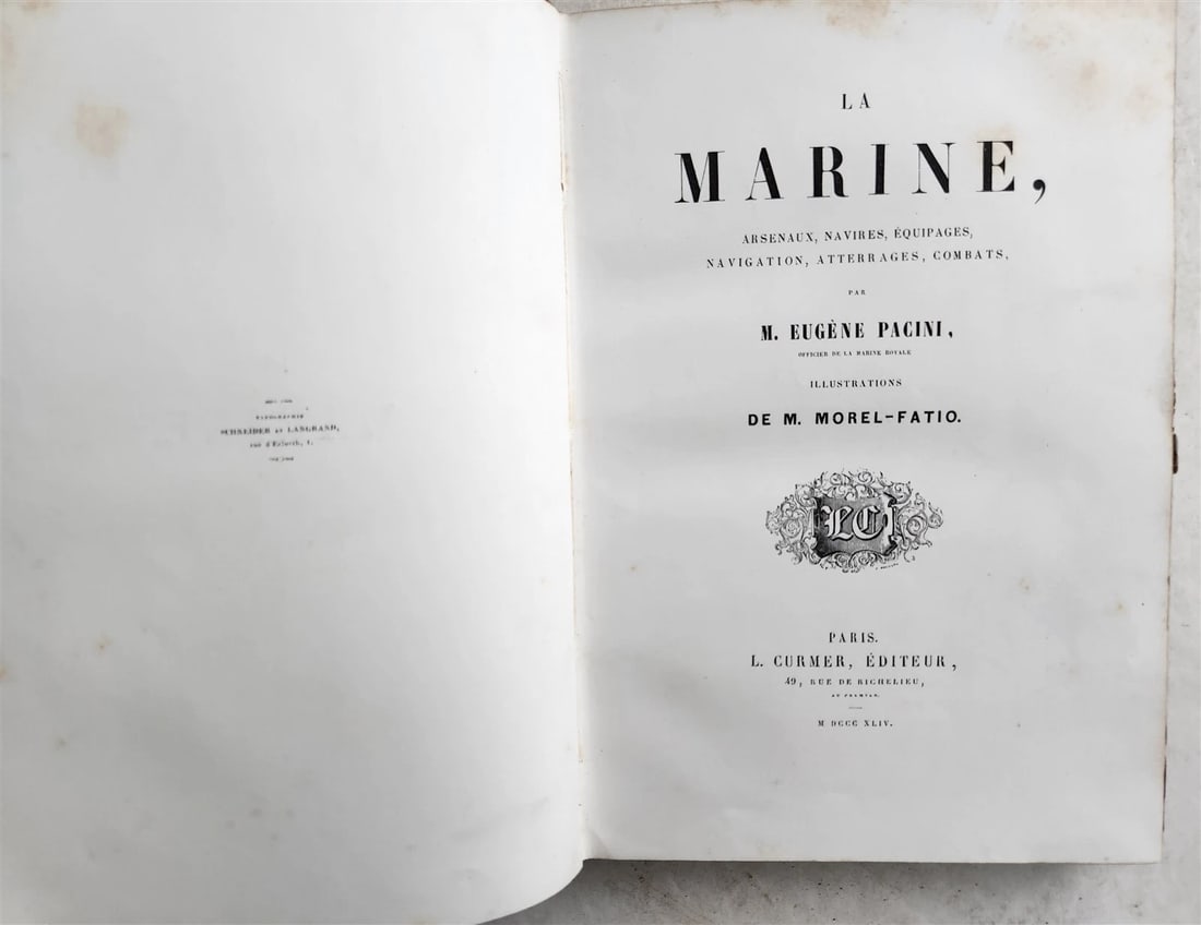 1844 MARINES HISTORY ILLUSTRATED antique LA MARINE King of Hanover PROVENANCE - 2