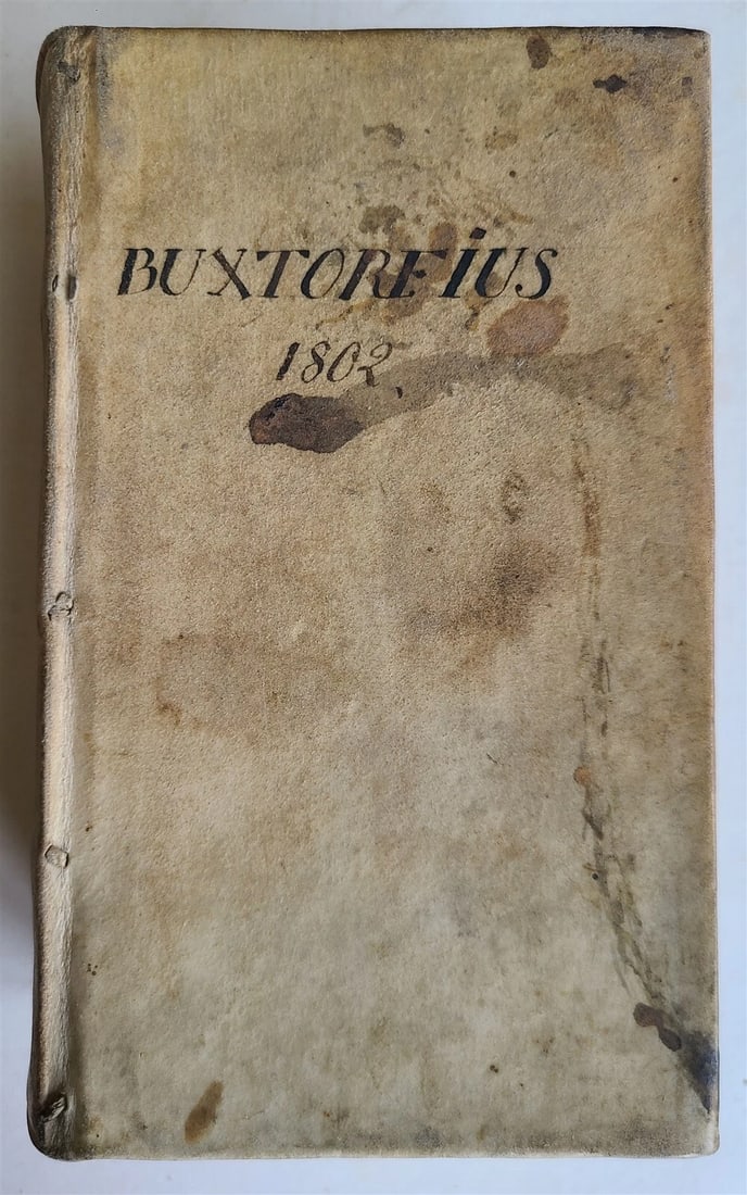 1710 LEXICON HEBRAICUM & CHALDAICUM by BUXTORF ANTIQUE VELLUM BINDING - 2