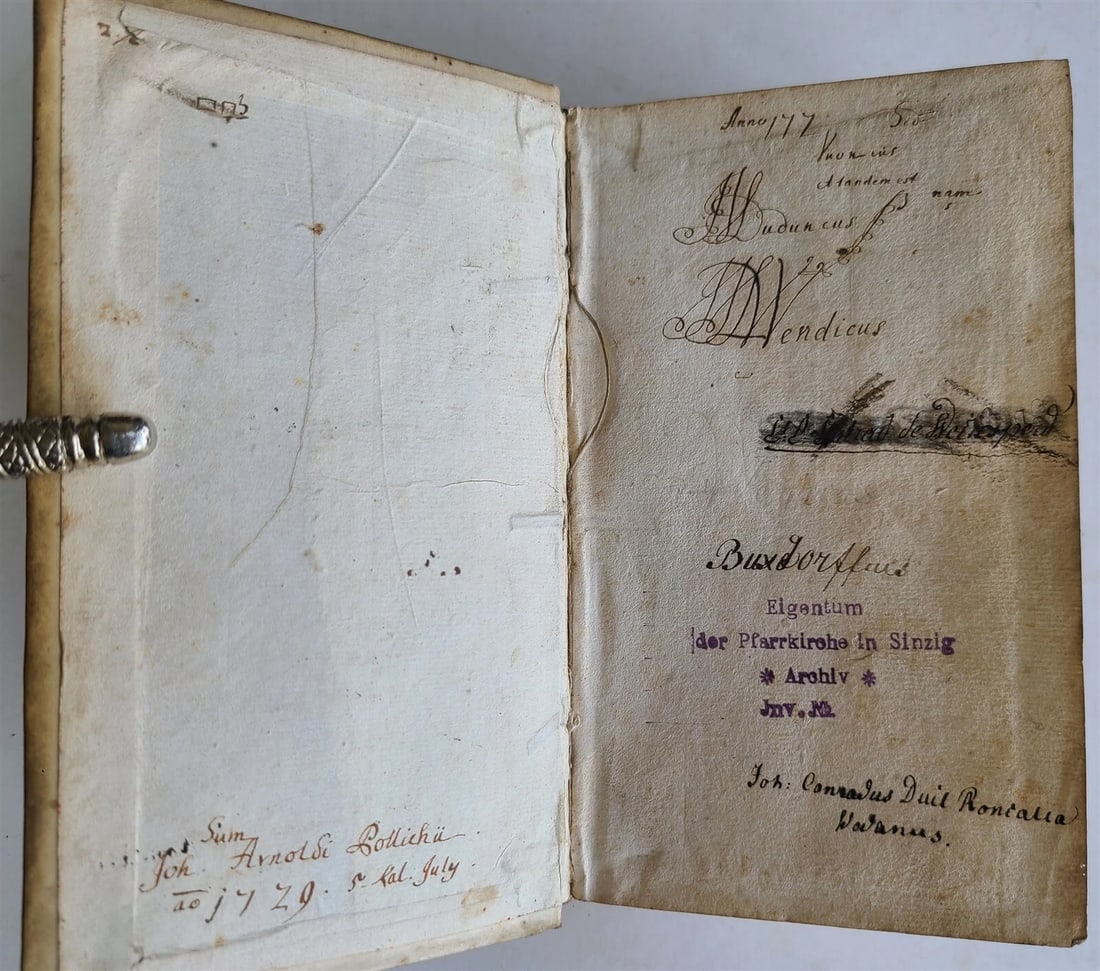 1710 LEXICON HEBRAICUM & CHALDAICUM by BUXTORF ANTIQUE VELLUM BINDING - 3