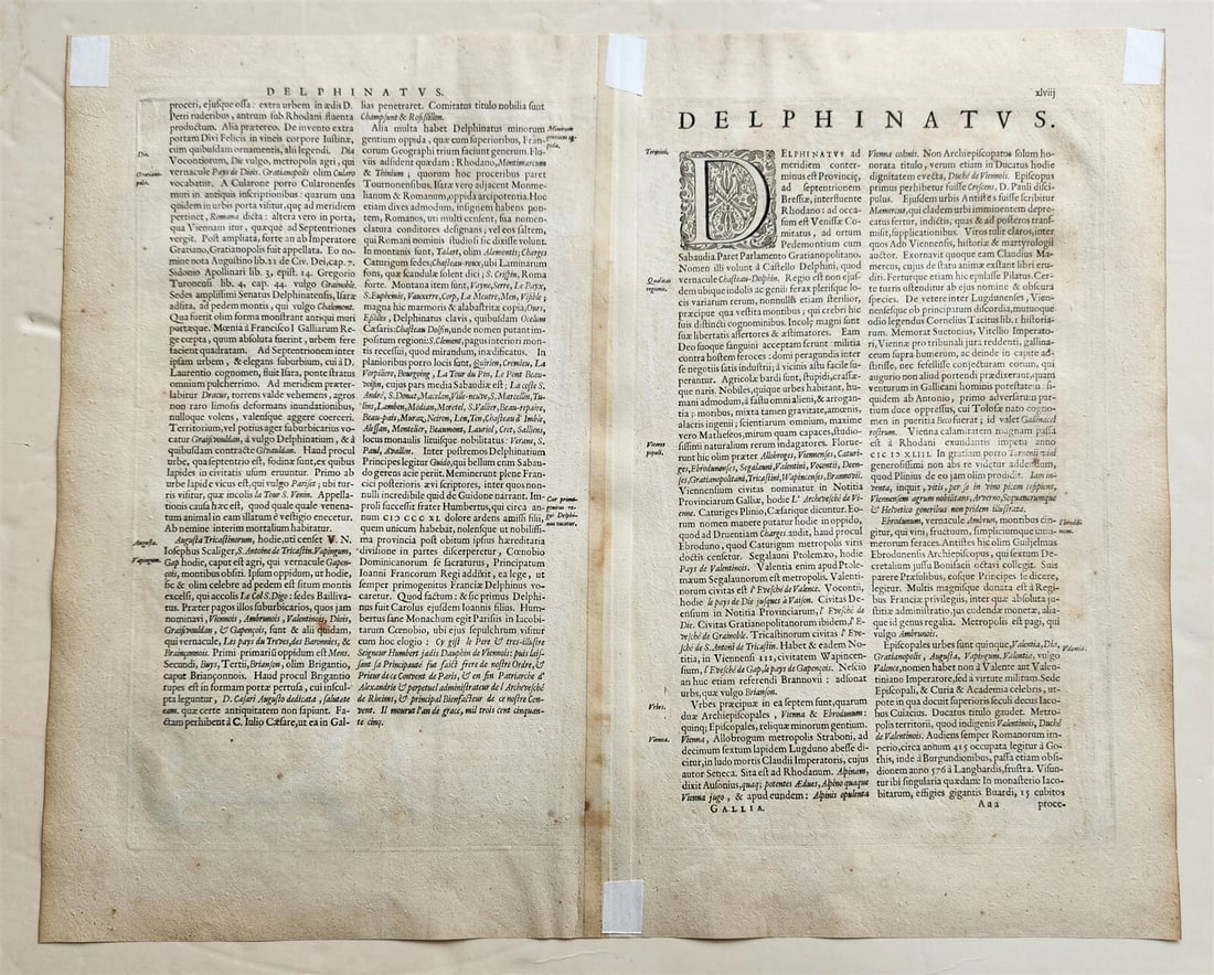 1640 MAP of FRANCE DAUPHINE PROVINCE WILLEM BLAEU antique AUTHENTIC hand colored - 6