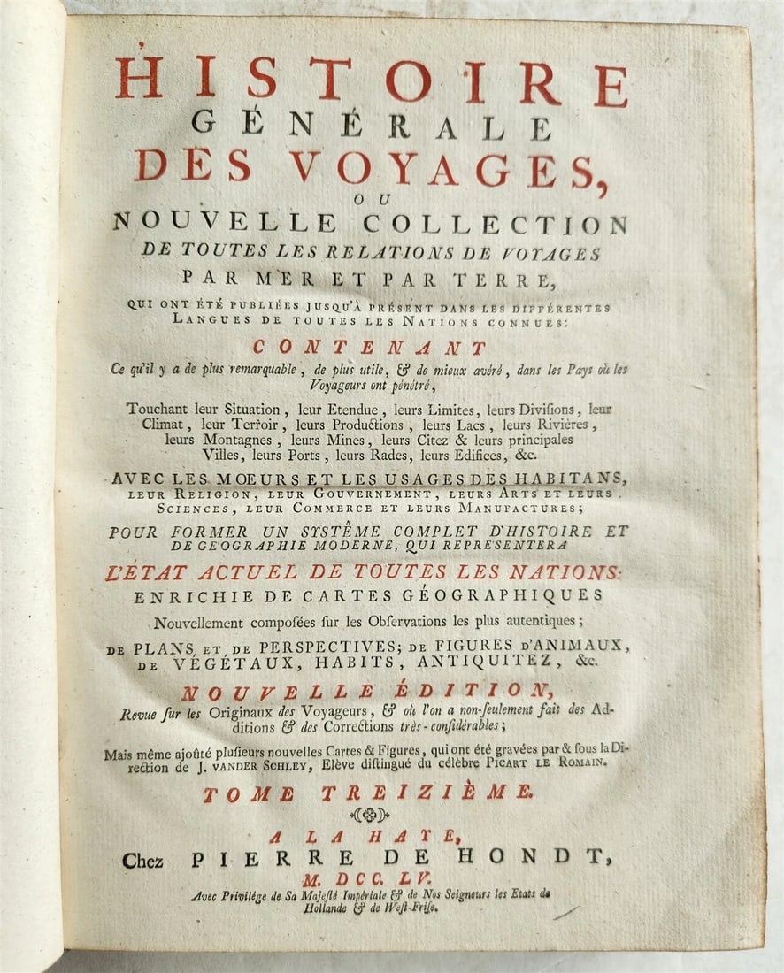 1755 TRAVELS TO INDIA antique Histoire generale des voyages vol. 13 ILLUSTRATED - 3