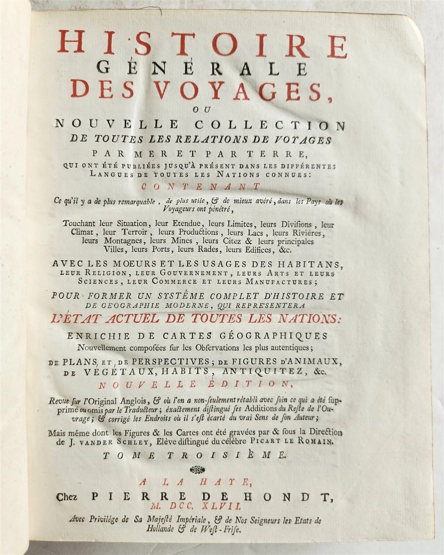 1747 TRAVELS TO AFRICA antique Histoire generale des voyages vol. 3 ILLUSTRATED - 3
