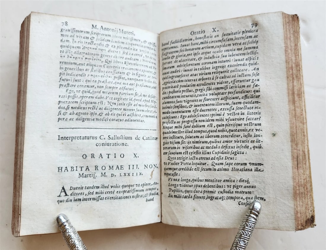 1618 SPEECHES LETTERS & POEMS by Marc-Antoine Muret antique VELLUM BINDING - 4