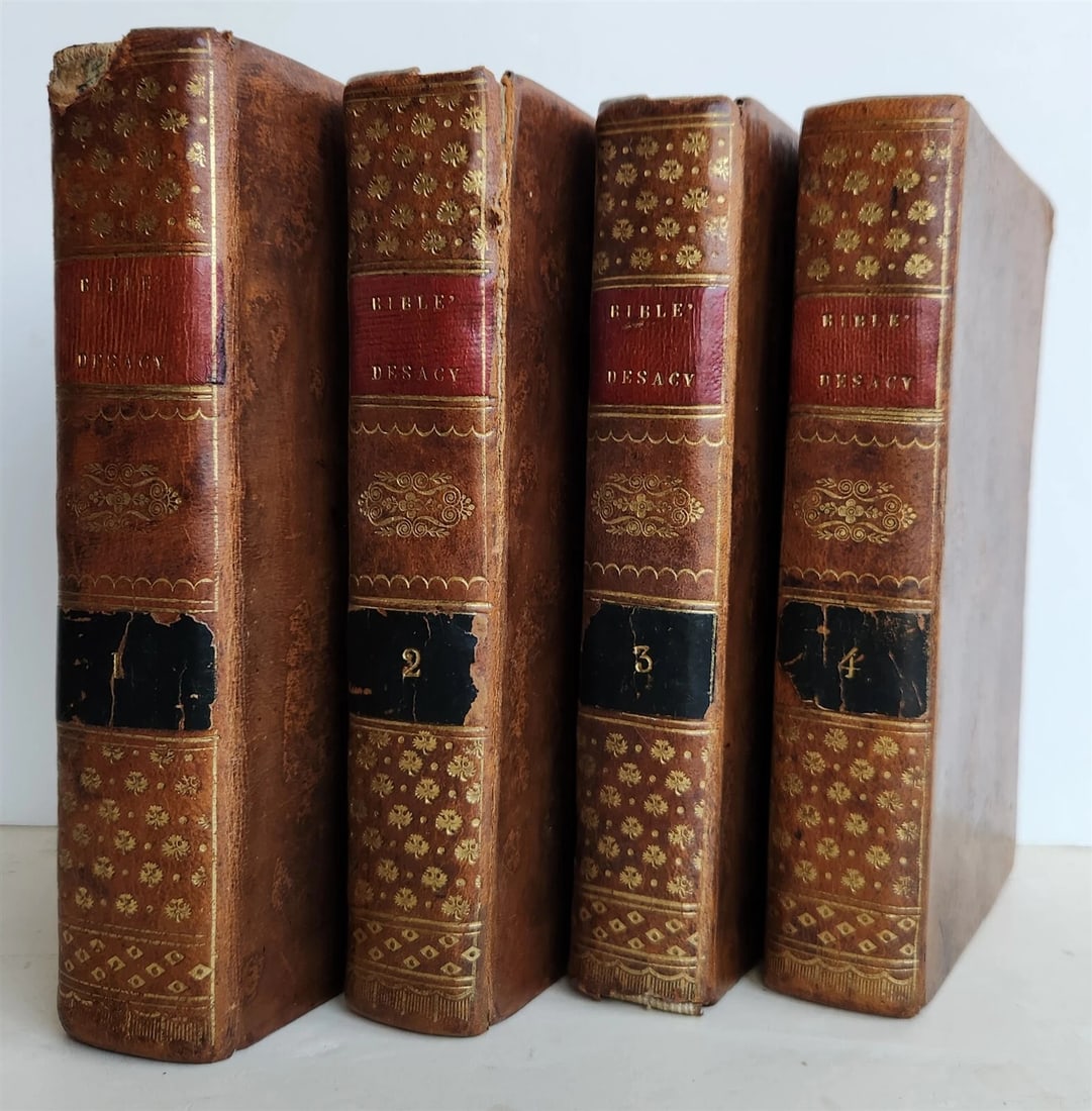 1776 BIBLE in FRENCH 4 VOLUMES antique OLD & NEW TESTAMENT - 2