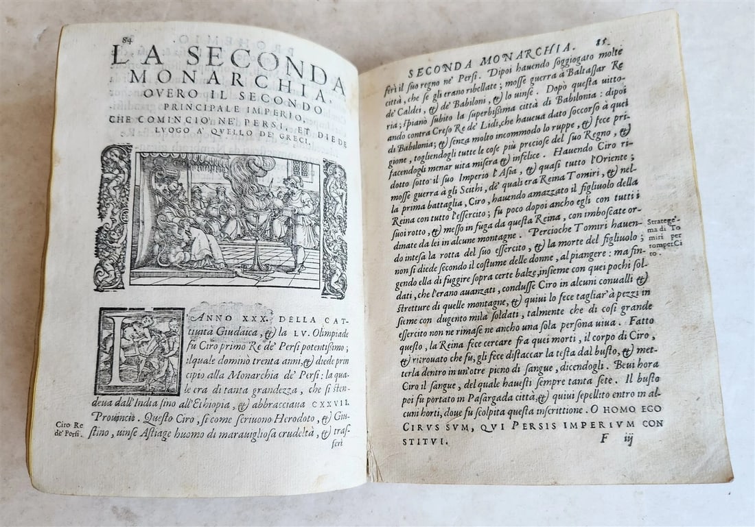 1574 ILLUSTRATED HISTORY of EMPIRES KINGDOMS & NATIONS antique VELLUM in Italian - 16