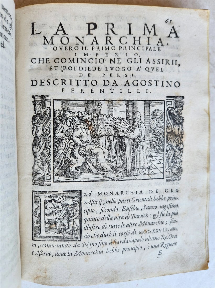 1574 ILLUSTRATED HISTORY of EMPIRES KINGDOMS & NATIONS antique VELLUM in Italian - 2