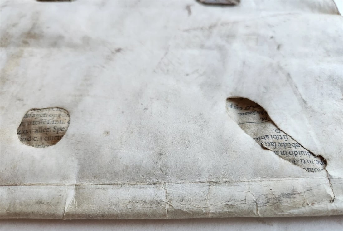 16th-17th CENTURY LARGE FOLIO BINDING antique VELLUM 10 by 17 inches - 3