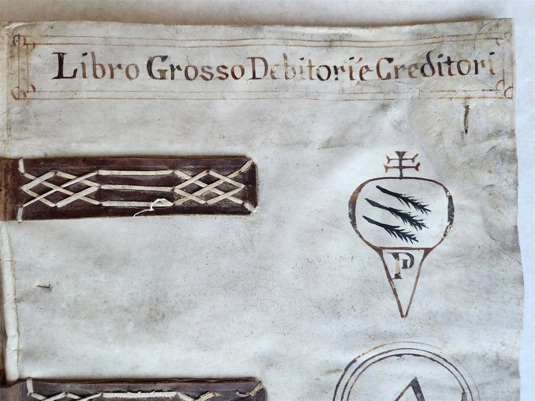 16th-17th CENTURY LARGE FOLIO BINDING antique VELLUM 10 by 17 inches - 4